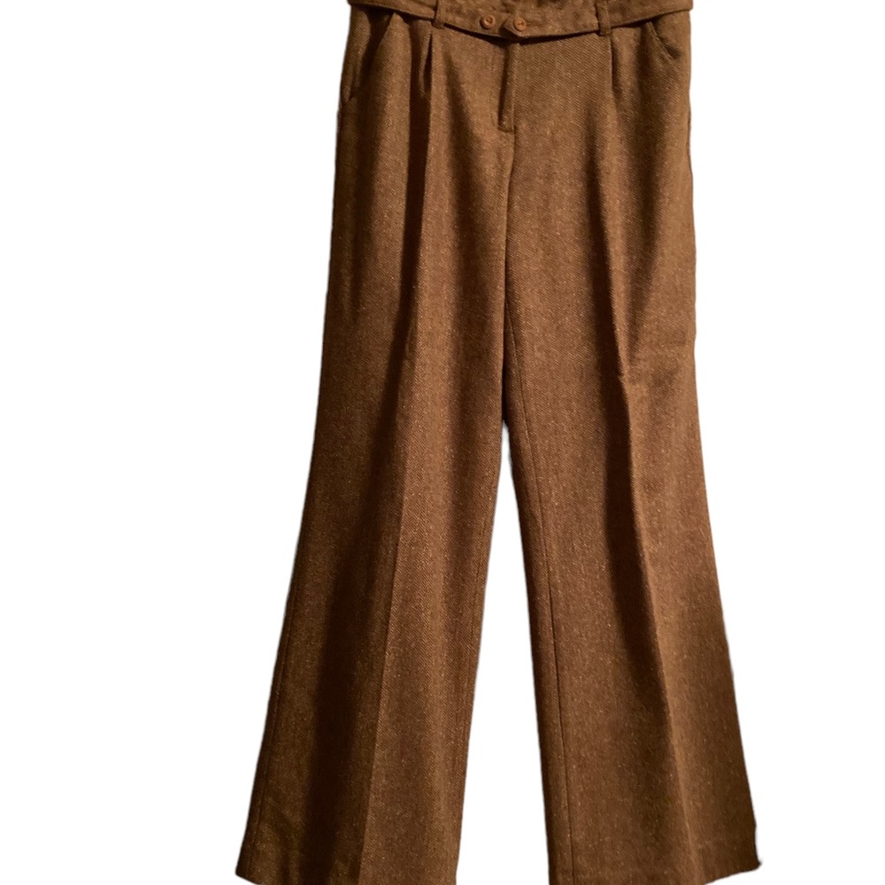 Tyler Boe Warm Chestnut Wide-Leg Trousers